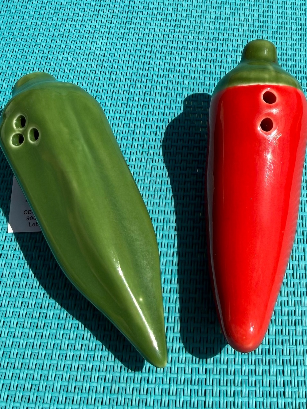 Red Chili Pepper and Okra Salt and Pepper Shakers Southern Cooking